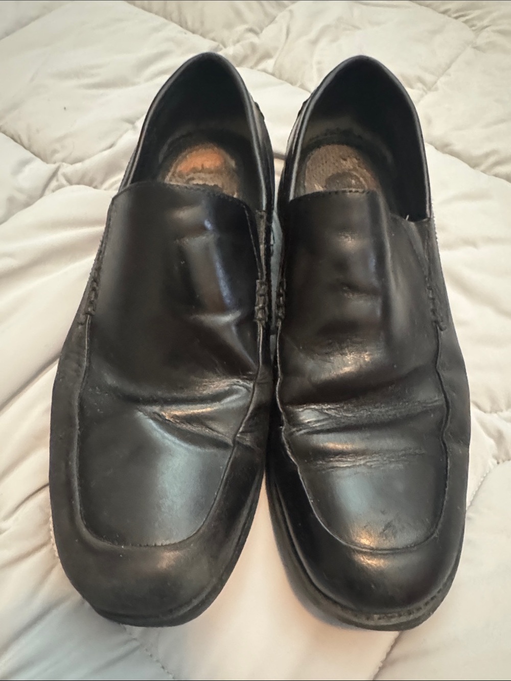 Men's Black Slip-On Leather Loafers